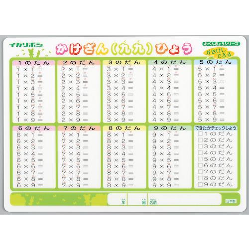 西敬　かきけし下敷（九九・時間割）　B5サイズ　MO−2N ハンズ