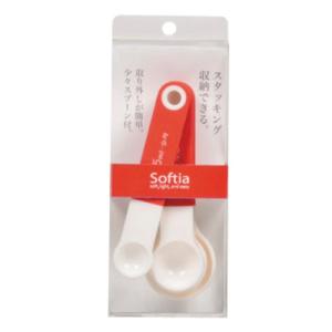パール金属　Softia　少々スプーン付　計量スプーン　4Pset　C−3698　レッド ハンズ｜hands-net