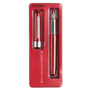 プラチナ万年筆（PLATINUM）　プレジール万年筆　ギフトパック　PGB-1000　細字　＃70　レッド ハンズ｜hands-net