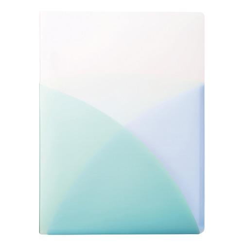 プラス（PLUS）　Pasty　2穴ワンタッチスライドファイル　ソーダブルー ハンズ