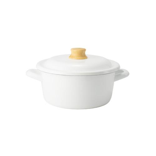 富士ホーロー（FUJIHORO）　コットンプラスシリーズ　　キャセロール　20cm　ホワイト ハンズ