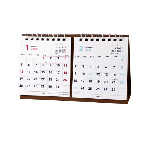 【2026年版・卓上】　キュービックス（CUBIX）　プチ卓上2ヶ月カレンダー　月曜始まり　2040...