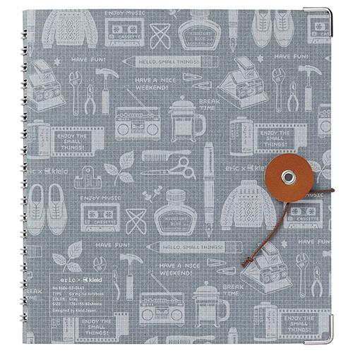 クレイド（kleid）　eric×Kleid　ストリングタイノートブック　8604-03　グレー ハ...