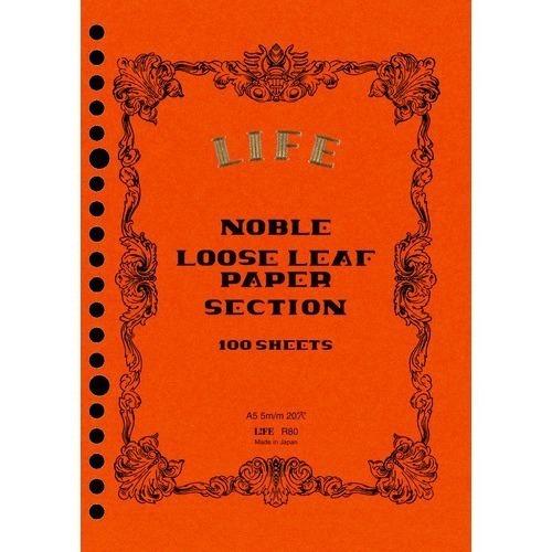ライフ　ノーブルリーフ　方眼　A5　R80 ハンズ