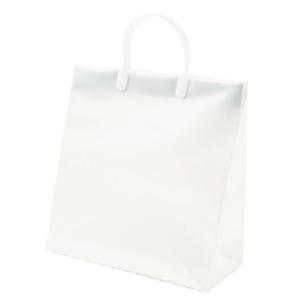 Z＆K　ビニールキャリーバッグ　L　24−212　ホワイト│ラッピング用品　手提げ袋