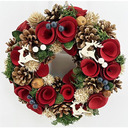 【お買い得】　【クリスマス】　リース　パインPコーン＆ベリー　25cm　ディア ハンズ