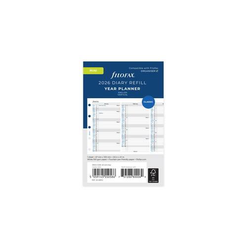 【2026年1月始まり】　ファイロファックス（Filofax）　バーチカルイヤープランナー　ミニ5　...