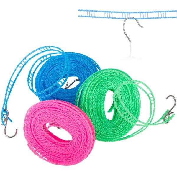 Paresthesia 洗濯ロープ 3本セット 約5m 物干しロープ ランドリーロープ 多用途ロープ...