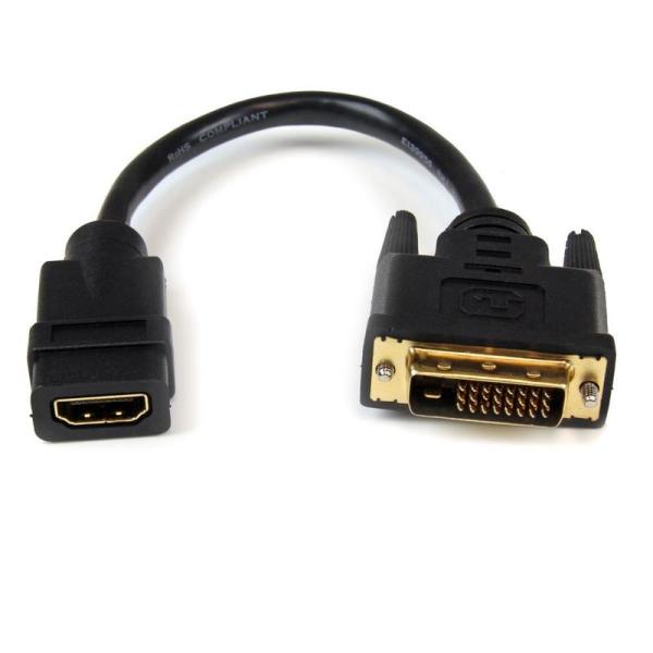 StarTech.com HDMI - DVI-D変換ケーブルアダプタ 20cm HDDVIFM8I...