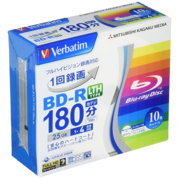 Verbatim バーベイタム 1回録画用 ブルーレイディスク BD-R LTH 25GB 10枚 ...