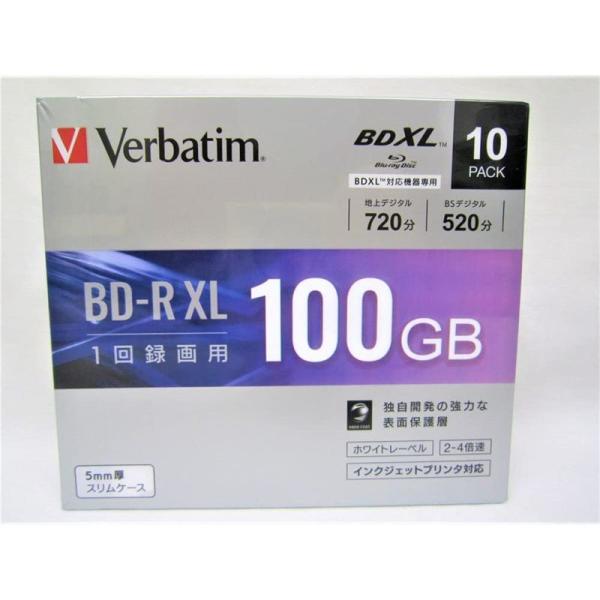 三菱化学メディア 4倍速対応BD-R XL 10枚パック 100GB ホワイトプリンタブル VBR5...