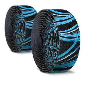 Alien Pros 自転車用炭素繊維ハンドルバーテープ（2個セット）青い波-この自転車用ハンドルバーテープでグリップを強化-バイクに巻いて｜hands-new-shop