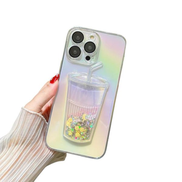 UnnFiko iPhone 12 Pro ケース キラキラ 創意 おもしろい 流れる 多彩な 液体...