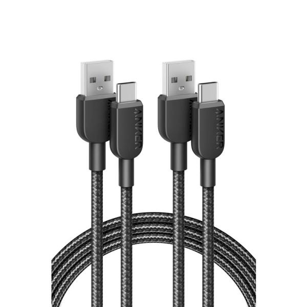 2本セットAnker 310 高耐久ナイロン USB-C &amp; USB-A ケーブル USB 2.0 ...