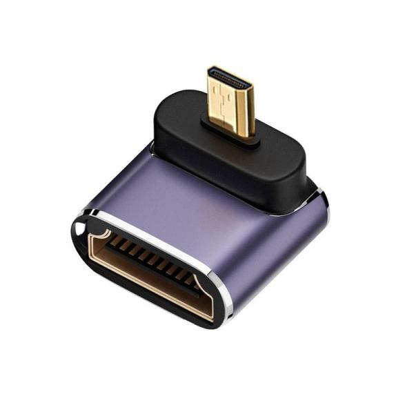 NFHK 下角度マイクロ HDMI 男性 HDMI 2.1 女性 UHD 延長金変換アダプター サポ...