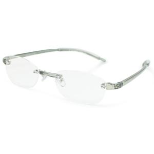 デューク 老眼鏡 +2.0 度数 縁なし エアフォルクカラーズ 形態安定樹脂フレーム ソフトケース付き クリアブラック DR-37-2+2.｜hands-new-shop