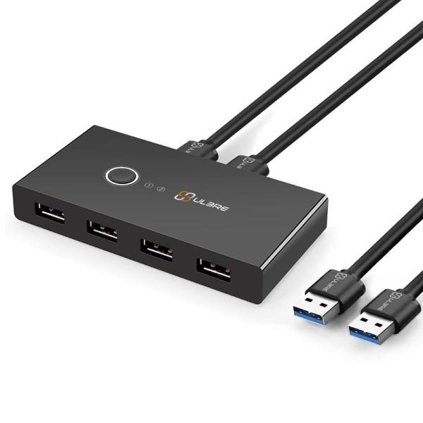 USB 3.0 スイッチセレクター ULBRE Soho KVMスイッチ 4ポート 2つのコンピュー...