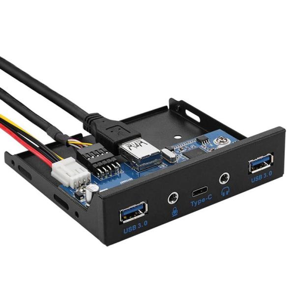 Doaemunp USB 3.0 2ポート 3.5インチフロントパネルUSBハブ（HDオーディオ出力...