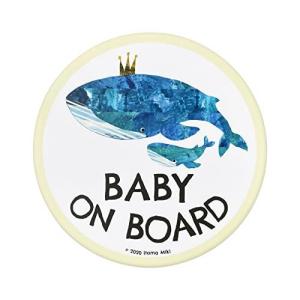Baby on Board 「クジラの親子」 車用 カーステッカー (マグネット)