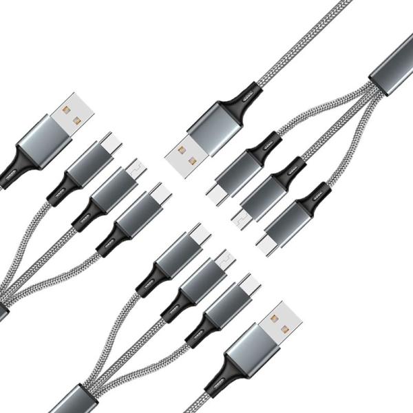 3本セット 1.2m 3in1 充電ケーブル USB ケーブル 高耐久 Type-C/ライト/Mic...