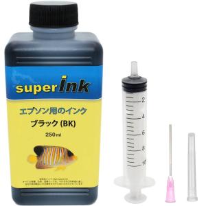 エプソン （EPSON）用 ブラック （染料） 詰め替え 互換インク superInk 250ml （全機種対応） + 手袋1組 + 10m｜hands-select-market