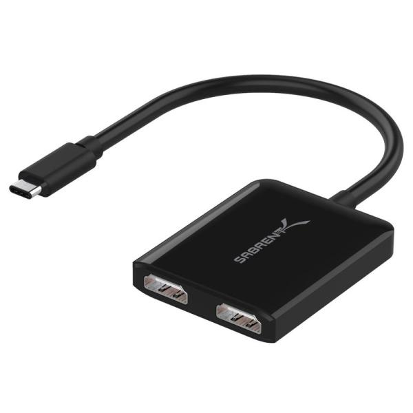 SABRENT USB 3.2 Gen1 Type C デュアルHDMIアダプター、タブレット、ノー...