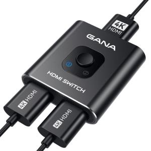 HDMI切替器 4k@60hz HDMI分配器、GANA双方向 hdmiセレクター 1入力2出力/2入力1出力 手動 HDMI 切り替え器
