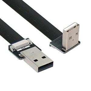 NFHK 下向きUSB 2.0 Type-AオスからタイプAオスデータフラットスリムFPCケーブル 90度 FPV & ディスク & スキャ｜hands-select-market