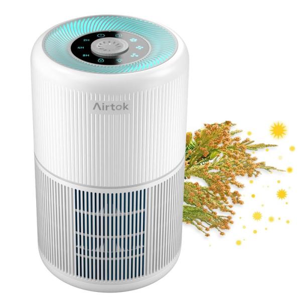 AIRTOK 空気清浄機 小型 卓上 20畳 5重除菌 タバコ対応 花粉対策 ウイルス除去 ペット ...