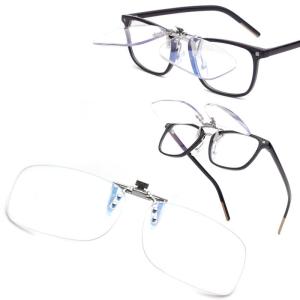 Soarea 老眼鏡 クリップ式 前掛け老眼鏡 跳ね上げ老眼鏡 クリップ アップ 携帯老眼鏡 軽量ブルーライトカットメガネ ケース付き803｜hands-select-market