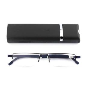 REAVEE 老眼鏡 ハーフリム 携帯用 ケース付け 超軽量TR90フレーム ブルーライトカット 男女兼用 おしゃれ 度数 「+1.0」 ブ｜hands-select-market