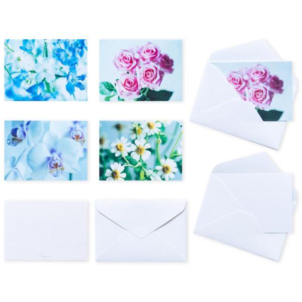 Fragsphere 思いを彩る 花のメッセージカード 花4種類 淡色タイプ 20枚セット 封筒10...
