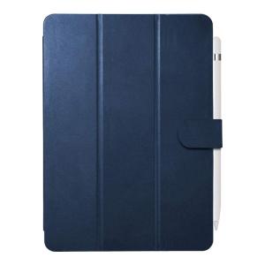BUFFALO iPad 10.2用 3アングルレザーケース ブルー BSIPD19102CL3BL｜hands-select-market