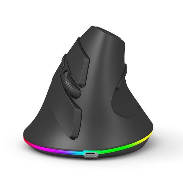 垂直マウス USBワイヤレス Bluetooth 5.1接続 3モード Lサイズ RGBライト付き ...