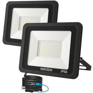 MIKISEN led 投光器 作業灯 看板灯 50w 昼光色 6000LM 6500K 600w相当 1.8コード IP66防水 アース端｜hands-select-market