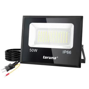 taruna 50W LED投光器 コンセント式 屋外 作業灯 防犯ライト IP66 LED 昼光色 6500K 85-120V適用 薄型｜hands-select-market