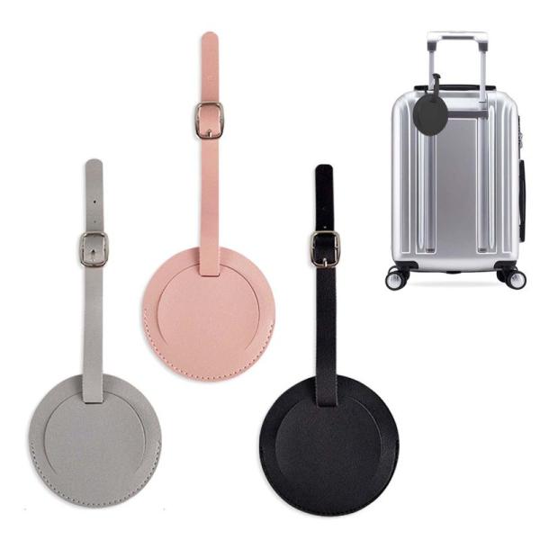 荷物タグ 3枚組タグラベルスーツケース PUレザーネームタグ 旅行用品、分解しやすい、ソフトで軽量、...