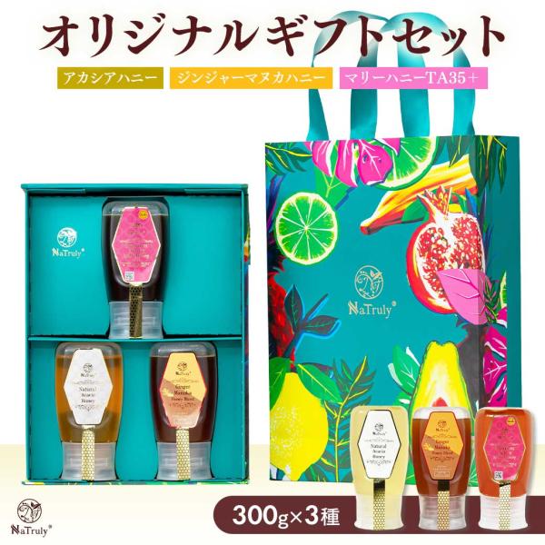 ギフト はちみつ 300gチューブ×3種ギフト Bセット マリーハニーTA35+ ジンジャー アカシ...