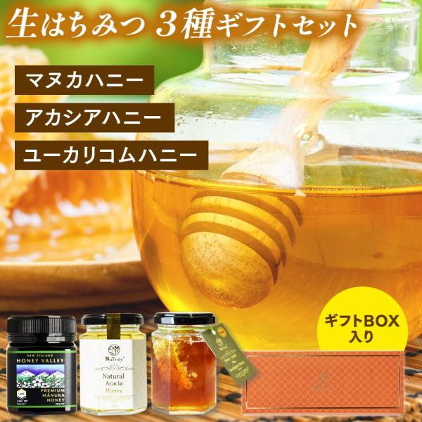 ギフト 世界のはちみつ3種ギフトセット マヌカハニー アカシアハニー はちみつ 蜂蜜 ギフト プレゼ...