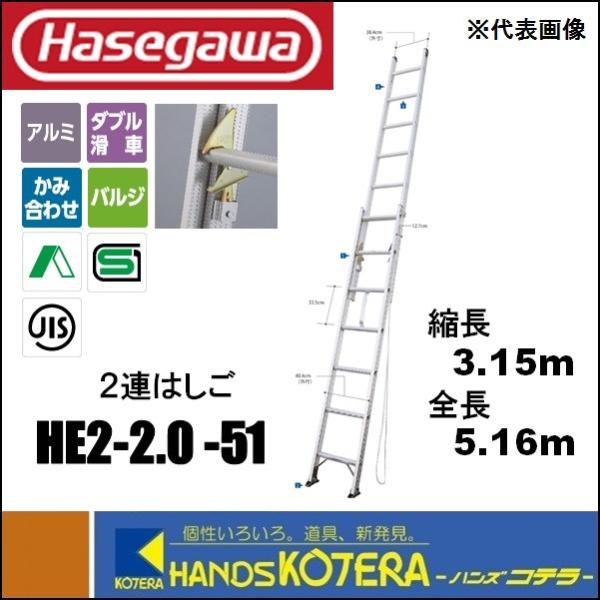 代引き不可  ハセガワ長谷川  Hasegawa　HE2 2.0型　アルミ２連はしご　HE2 2.0...