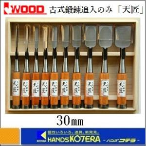 IWOOD アイウッド  小山　古式鍛錬追入のみ 「天匠」 グミ柄　30mm  〔鑿〕｜handskotera