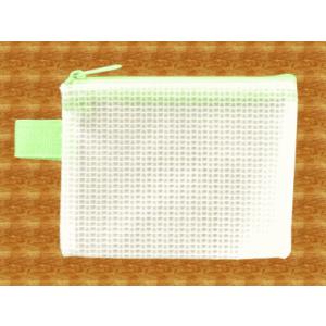 ファスナーケース / メッシュケース 名刺サイズ 約12cm×9cm グリーン 名刺入れ 1666436 送料別 ※同じ商品は13個までネコポス / ポーチ ケース