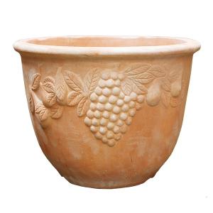 植木鉢 テラコッタ鉢 素焼き鉢 フルーツ柄 T49 40×H31 12.5kg