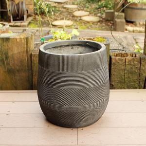 植木鉢 ファイバークレイ ストラMIX 丸型 31×31 ブラック : ハンズマン