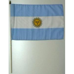 国旗　アルゼンチン　棒付き小サイズ 旗：３０cm×４５cm 棒の長さ：６０cm　（6662650）　 送料別 通常配送｜handsman