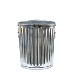 ゴミ箱 ブリキ缶 ふた付き 蓋 / メッキゴミ箱 中 約90L ブリキ バケツ