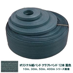 新色】オリジナル紙バンド クラフトバンド 手芸用 藍色 12本どり 約10m