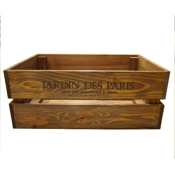 箱 収納ボックス ウッドボックス / アンティークボックス 小 ブラウン 450×300×180mm...