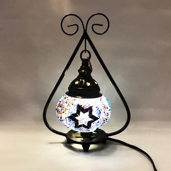 ラウンド型ハンギングランプ トルコ製 Sサイズ  《ガラス玉：W10cm H8cm》 トルコランプ ...