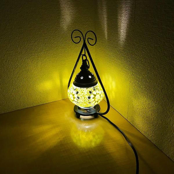 ラウンド型ハンギングランプ トルコ製 Sサイズ  《ガラス玉：W10cm H8cm》 トルコランプ ...